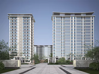 High-rise residential SU model 3d model