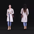 Woman In Beige Coat Blue Jeans Brown Boots With Bag And Cup Different Angles
