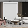 Modern sofa coffee table combination 3d model