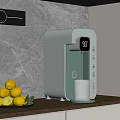 Modern Water Dispenser With Fresh Lemons On Kitchen Countertop in Modern Kitchen Setting