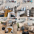 Stylish Double Bed Room With Graffiti Decor Skateboard Bedside Lamps And Pillows