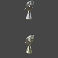 Elegant Silver Metallic Trophy With Wing Shaped Design And Transparent Base 3d model
