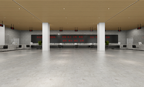 Modern Hall 3d model