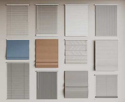 Diverse Venetian Blinds Collection Featuring Multiple Colors Patterns And Styles For Home Decor 3d model