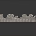 Ancient Great Wall 3D Model With Stone Fortress Walls And Crenellations