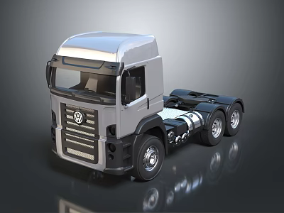 Modern Silver Heavy Duty Semi Truck Tractor Unit For Freight 3d model