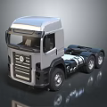 Modern Silver Heavy Duty Semi Truck Tractor Unit For Freight 3d model