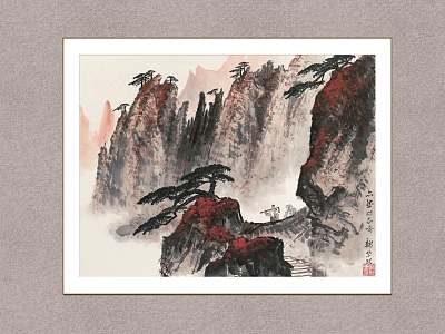 New Chinese Landscape Painting Wei Zixi Mine Picture model