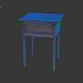 Classic Wooden Side Table With Red Top Single Drawer And Light Wooden Legs
