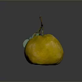 Fresh Ripe Yellow Pomelo Fruit With Green Leaves And Brown Stem