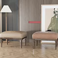 American sofa stool sofa stool combination 3d model