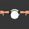 Animated Game Movie Character With White Hat Large Nose And Outstretched Arms