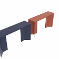 Modern Console Table Design With Blue And Red Metal Frames And Sleek Structure 3d model