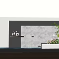 Modern Feature Wall Design With Deer Motifs Waterfall And Greenery Lighting 3d model