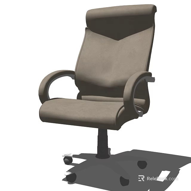 Ergonomic Gray Office Chair With Armrests And Rolling Wheels For Comfortable Use 3d model