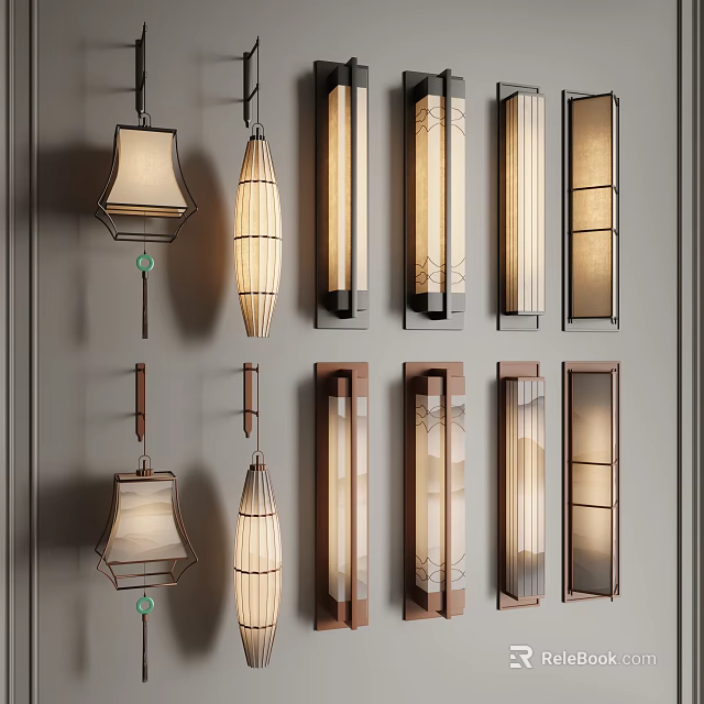 Modern Wall Lamps With Various Decorative Designs For Interior Lighting And Home Decor 3d model 