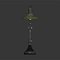 Vintage Style Table Lamp With Green Lampshade Adjustable Metal Arm And Sturdy Base Design