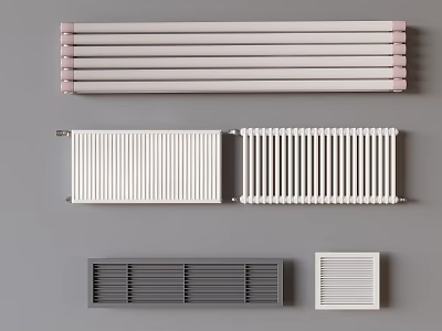 Various Modern Radiator Designs For Home Heating With White And Gray Styles 3d model