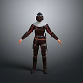 Fantasy Warrior Armor Outfit With Leather Red Accents Helmet Gloves And Boots