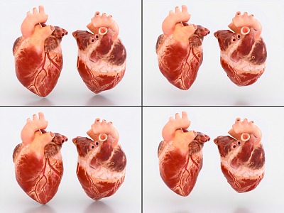 Heart with binding and beating animation of human organs 3d model