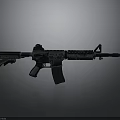 Modern Tactical Rifle With Black Finish And Detailed Military Structure Design
