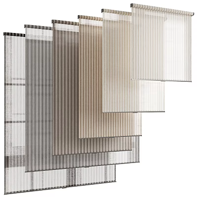 Modern Textured Curtains With Light Filtering Design And Neutral Colors For Home Interiors 3d model