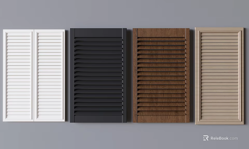 Window Blinds in Various Colors and Materials for Home Interior Decoration 3d model
