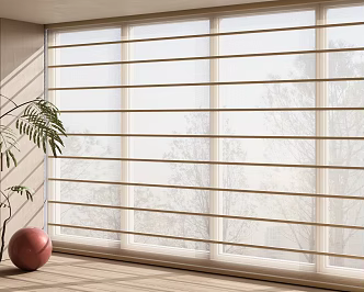 Modern Shangri-La venetian blinds Curtain roller blinds Gauze blinds 3d model