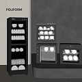 Modern Kitchen Appliances Black Sterilizer Cabinets With Bowls Plates And Cups