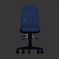 Blue Ergonomic Office Chair With Adjustable Caster Base And Comfortable Seat