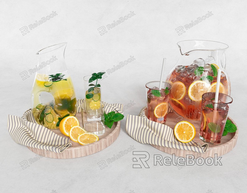 Lemon water drink drink fruit tea food drink model