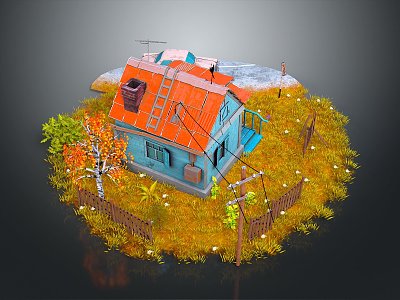 Farmhouse Holiday House Holiday House Rural Villa Idyllic Villa Rural House Idyllic Landscape 3d model