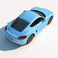 Blue Sports Car With Sleek Modern Design And Aerodynamic Body Shape