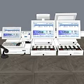 Commercial POS Cash Register Equipment With Digital Screens Drawers And Keyboards