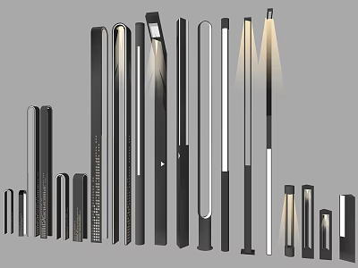 Modern Outdoor Lights With Various Designs For Garden And Pathway Lighting 3d model