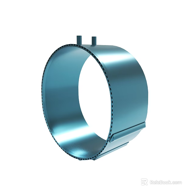 Blue Metal Ring Shaped Industrial Component With Smooth Surface And Sturdy Build 3d model 