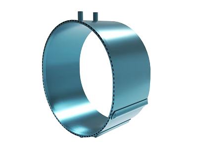 Blue Metal Ring Shaped Industrial Component With Smooth Surface And Sturdy Build 3d model
