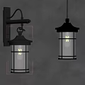 Modern Metal Lighting Fixtures With Glass Shades And Dark Wall Background