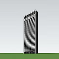 Modern High Rise Building Exterior With Glass Windows And Green Lawn Base Design