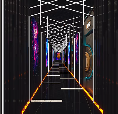 Modern KTV aisle front desk 3d model