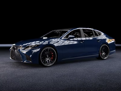 Blue Lexus Sedan With Sleek Body Design And Alloy Wheels Features 3d model