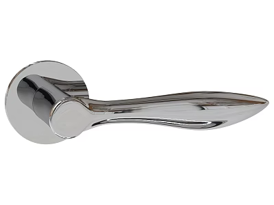 Modern Sleek Chrome Door Handle Featuring Smooth Surface and Contemporary Style 3d model