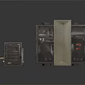 Vintage Electronic Equipment With Retro Control Panels Keyboards And Display Screens