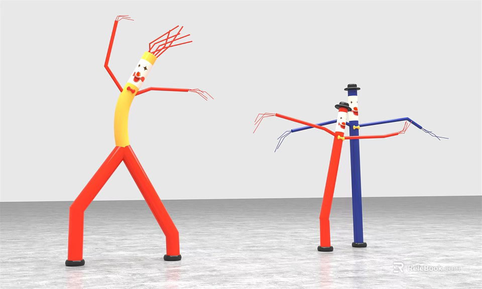Colorful Human Shaped Inflatable Dancing Toys With Exaggerated Poses For Household Use 3d model 