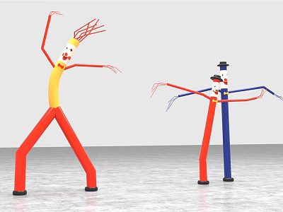 Colorful Human Shaped Inflatable Dancing Toys With Exaggerated Poses For Household Use 3d model