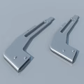 Silver Curved Metal Mechanical Components With Mounting Holes And Smooth Surface 3d model