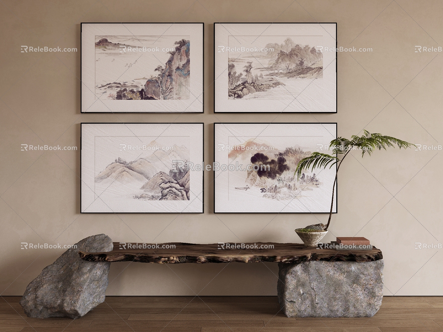 New Chinese Decorative Painting 3d model