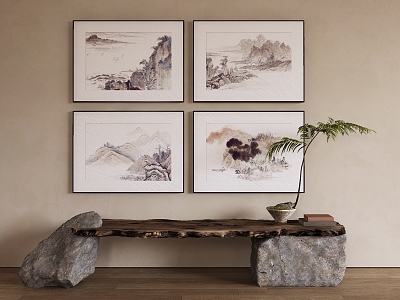 New Chinese Decorative Painting 3d model