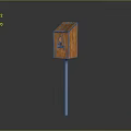 Wooden Birdhouse On Metal Pole For Outdoor Garden Decoration And Bird Habitat