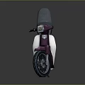 Purple Scooter With Black Seat Headlight Decorative Stripes And Sleek Body Design